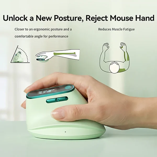 Vertical Ergonomic Mouse with Display (16000 DPI)