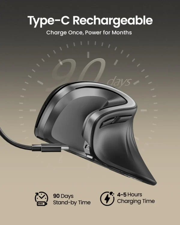 Rechargeable Wireless Vertical Ergonomic Mouse