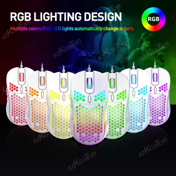 Honeycomb RGB Wired Gaming Mouse (7200 DPI)