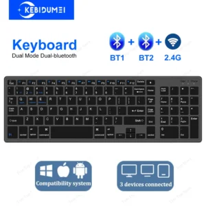 Rechargeable Dual-Mode Wireless Keyboard (102 Keys)