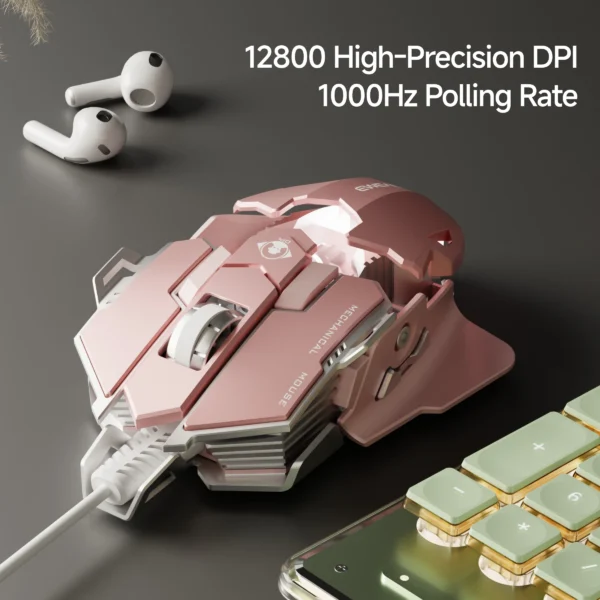 Wired Gaming Mouse with LED Backlight & Silent Option
