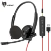 USB Wired Office Headset with Noise-Cancelling Mic
